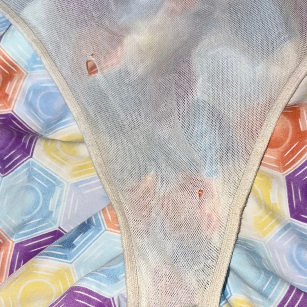 FLAWS Vilebrequin Colorful Hexagon Pattern Swim Shorts Size Large - Picture 11 of 12